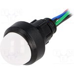 LRGB-D20-230ACWK, Индикат.лампа: LED, выпуклый, 230ВAC, Отв: d13мм, IP40, пластик