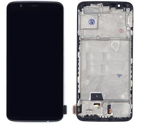 Дисплей для OnePlus 5T (TFT) черный с рамкой