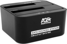 Фото 1/5 USB 3.0 Докстанция 2x2.5"/3.5" SATA HDD/SSD, пластик, черный, UASP, Clone, 3UBT6-6G (BLACK)