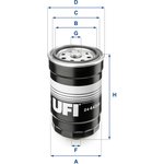 UFI Фильтр топливный 24.443.00