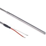 D03516, PT100 RTD Sensor, 6mm Dia, 100mm Long, 2 Wire, Probe, Classe A +400°C Max