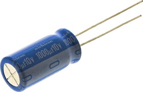 Фото 1/3 1000μF Aluminium Electrolytic Capacitor 10V dc, Radial, Through Hole - UBT1A102MPD8