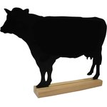 204205, Ценник меловой Корова 157х297 мм на деревянной подставке