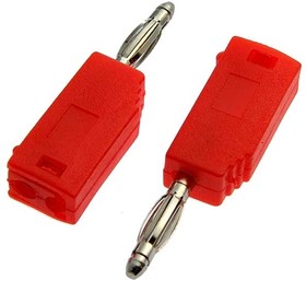 Z027 2mm Stackable Plug RED, Штекер Z027 2 мм, составной штекер, красный, Ф2 мм