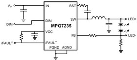 MPQ7235GQBE-AEC1-P, LED DRIVER, DC/DC, 2.2MHZ, 1.5A, QFN-13