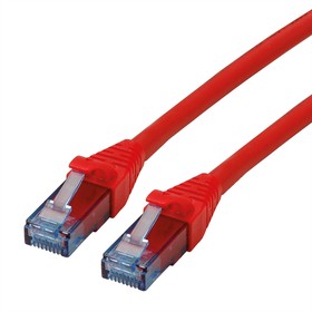 21.15.2714-100, Cat6a Straight Male RJ45 to Straight Male RJ45 Ethernet Cable, UTP, Red LSZH Sheath, 1.5m