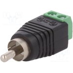 RCA-M-TB, Transition: adapter; mono; terminal block,RCA plug; PIN: 2