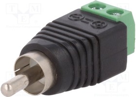 RCA-M-TB, Transition: adapter; mono; terminal block,RCA plug; PIN: 2