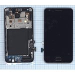 Дисплей (экран) в сборе с тачскрином для Samsung Galaxy S2 GT-I9100 черный с рамкой