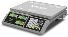 Фото 1/10 Весы торговые MERTECH M-ER 326AC-15.2 LCD (0,04-15 кг), дискретность 5 г, платформа 325x230 мм, без стойки, 3040
