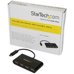 ST4200MINIC, 4 Port USB 2.0 USB A, USB C Hub, USB Bus Powered, 175 x 80 x 14mm