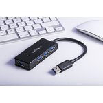 ST4300MINI, 4 Port USB 3.0 USB A Hub, AC Adapter Powered, 292 x 35 x 15mm
