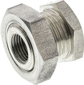 Фото 1/2 1817 00 10, Stainless Steel Pipe Fitting, Straight Hexagon Bulkhead Adapter, Female G 1/8in
