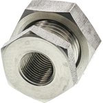 1817 00 10, Stainless Steel Pipe Fitting, Straight Hexagon Bulkhead Adapter ...