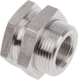 Фото 1/2 1817 00 17, Stainless Steel Pipe Fitting, Straight Hexagon Bulkhead Adapter, Female G 3/8in