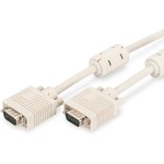 AK-310103-018-E, Cable; D-Sub 15pin HD plug,both sides; grey; 1.8m