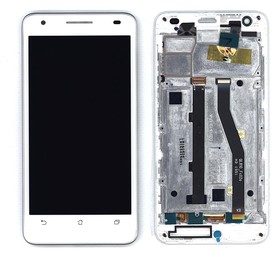 Дисплей для Asus ZenFone Go T500 белый с рамкой