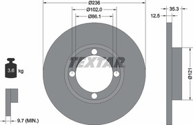 92100303, диск тормозной с покрытием PRO (236x12.5)