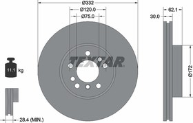 92107205, Диск тормозной передний BMW X5 3.0/4.4/3.0D00