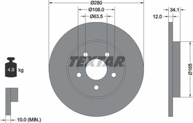 92109703, Диск тормозной FORD MONDEO III 00-07, JAGUAR X-TYPE 01-09,