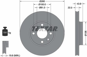 Фото 1/4 92119203, Диск тормозной RENAULT CLIO 08-, CLIO III 05-, LOGAN I 08-, MEGANE II 02-, MODUS / 04-, DACIA LOGAN 08-, LOGAN EXPRESS 09-, LOGAN