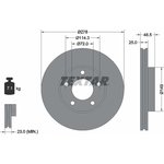 Диск тормозной передний с покрытием PRO MAZDA/MAZDA (CHANGAN) TEXTAR 92130303