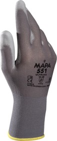 Фото 1/4 551 8.5, ULTRANE 551 Grey Polyurethane Chemical Resistant Work Gloves, Size 8, Medium, Polyurethane Coating
