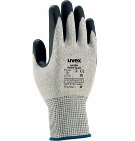 6093807, Unidur 6659 foam Grey Fibreglass, HPPE, Polyamide Cut Resistant Work Gloves, Size 7, Small, NBR Coating