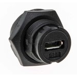 Straight, Panel Mount, Socket to Socket Type Micro AB to Micro AB IP67 USB Connector