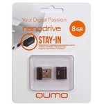 USB 2.0 QUMO 8GB NANO [QM8GUD-NANO-B] Black