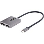 MST14CD122DP, 2 Port USB C USB A USB C Hub, USB Bus Powered, 6.1 x 4.9 x 1.1cm