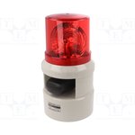 S100DLR-WA-24-R, Сигнализатор: светозвуковой, 24ВDC, LED, красный, IP54, d119x226мм