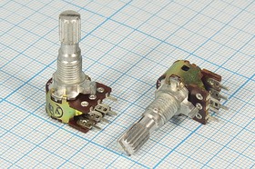Фото 1/2 Резистор переменный подстроечный сдвоенныйь 50 кОм; №7225 B РПвр 50кx2\0,125\13x12\KC d6x20\B\\YRV-12T1\ 1\