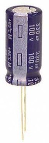 Фото 1/2 ECA2AM331, Электролитический конденсатор, 330 мкФ, 100 В, Серия M, ± 20%, Радиальные Выводы