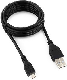 Фото 1/9 Кабель USB 2.0 Pro AM/microBM 5P, 1м, экран, черный, пакет CCP-mUSB2-AMBM-1M