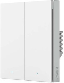 Фото 1/3 AQARA Smart Wall Switch H1 2КЛ (With Neutral) Умный настенный выключатель белый (без нейтрали, Zigbee 3.0, 110-220В, WS-EUK04)