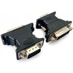 Переходник Cablexpert VGA-DVI, 15M/25F, черный, пакет (A-VGAM-DVIF-01)