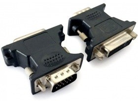 Фото 1/6 Cablexpert Переходник VGA-DVI, 15M/25F, черный, пакет (A-VGAM-DVIF-01)