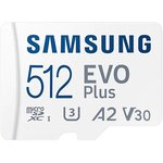 Флеш карта microSDXC 512Gb Class10 Samsung MB-MC512KA/RU EVO PLUS + adapter