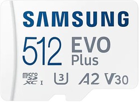 Карта памяти MicroSDXC 512GB Samsung MB-MC512KA/RU EVO PLUS + adapter