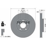 Диск тормозной передний HYUNDAI Santa Fe 01-06 /Vent D=294mm TEXTAR 92136403