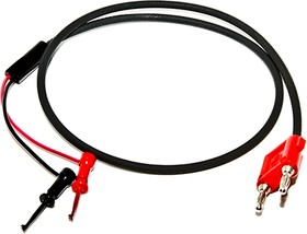 BU-7014-B-36-0, Test Leads Black Stackable Dual Banana Plug to Mini-Micro-Plunger with RG58, 36"