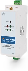 Фото 1/7 Преобразователь интерфейсов USR IoT USR-DR404 RS485/Ethernet/Wi-Fi на DIN-рейку