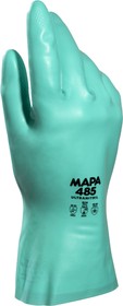 485390, ULTRANITRIL 485 Green Nitrile Chemical Resistant Work Gloves, Size 10, Large, Nitrile Coating