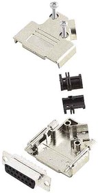 Фото 1/2 L17D45PK-M-09+L717SDE09P, D45PK-M 9 Way 45 ° Cable Mount D-sub Connector Plug