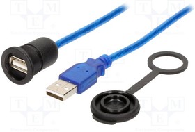1310-1002-05, Кабель / адаптер; гнездо USB A,вилка USB A; 1310; с заглушкой