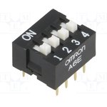 A6E-4104-N, DIP Switches / SIP Switches Raised actuator 4 poles