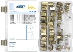 Фото 1/2 PPR ENG KIT 01, Capacitor Kits 10 pcs 9 values Class X1 Paper Kit