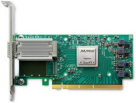 Фото 1/2 Mellanox ConnectX-5 VPI adapter card, EDR IB (100Gb/s) and 100GbE, single-port QSFP28, PCIe3.0 x16, tall bracket, ROHS R6