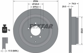 Фото 1/4 Диск тормозной задний с покрытием PRO LAND ROVER TEXTAR 92175503